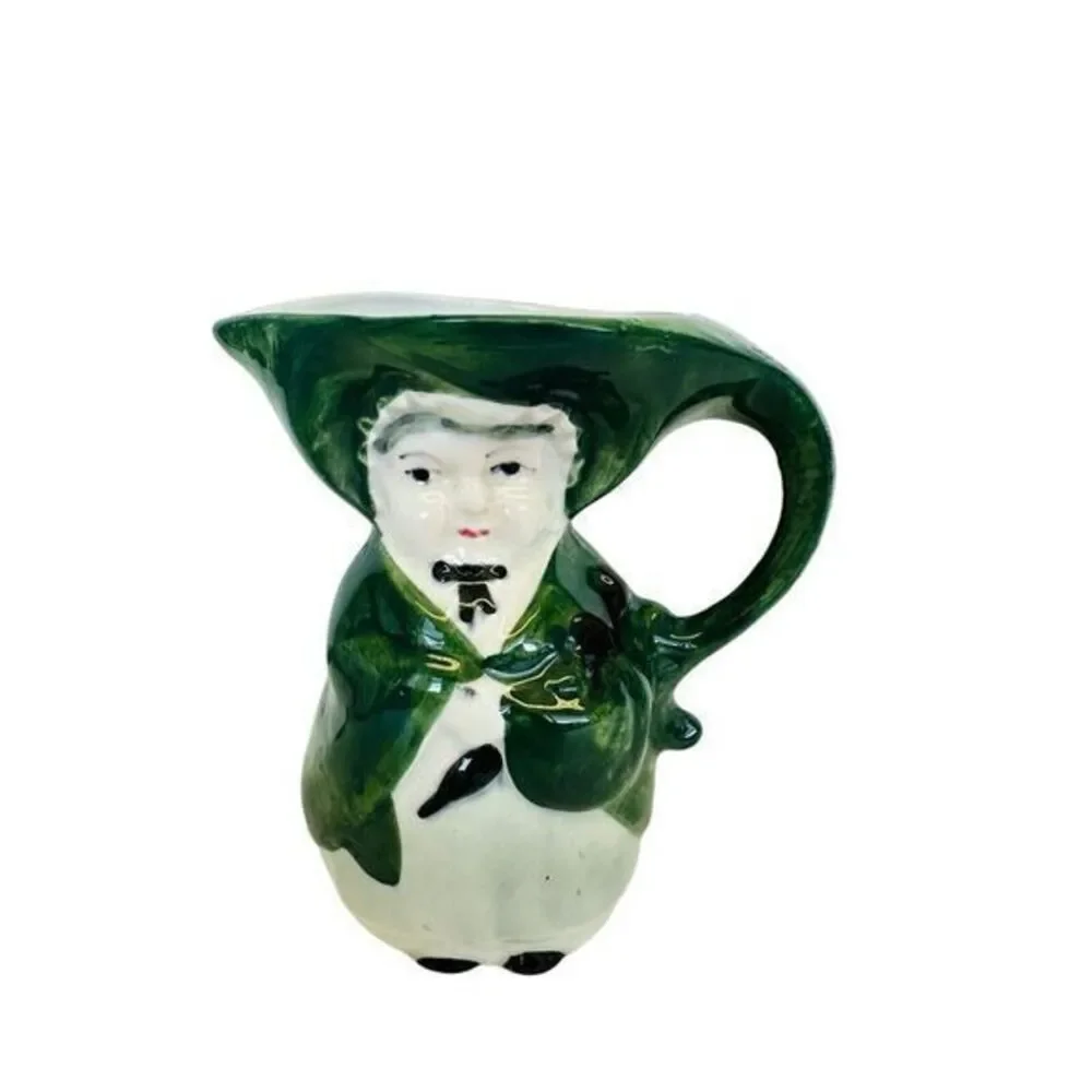 Tableware Figural Character Porcelain Woman In Green Milk Creamer‎ Small Pitcher